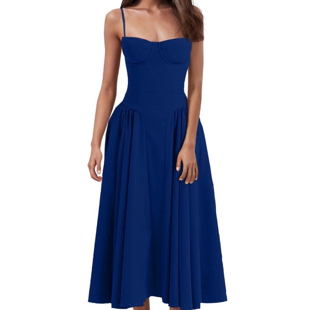 Maiden Milkmaid Dress Elegant Blue Dress